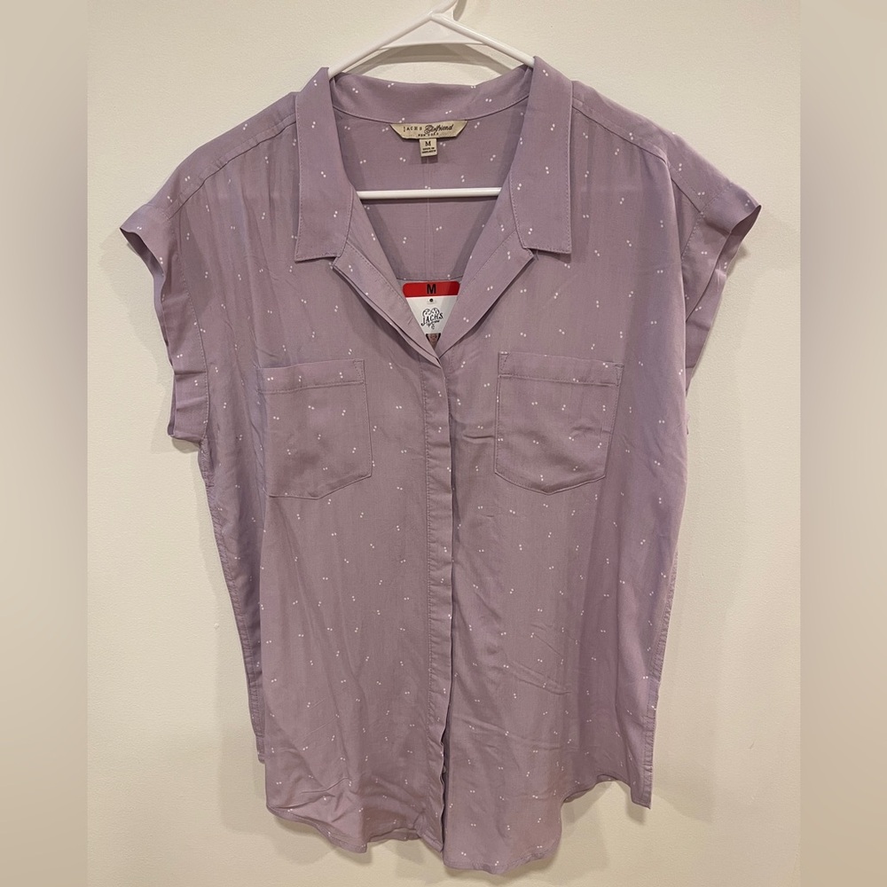JACHS Girlfriend Light Purple Button-Down Shirt